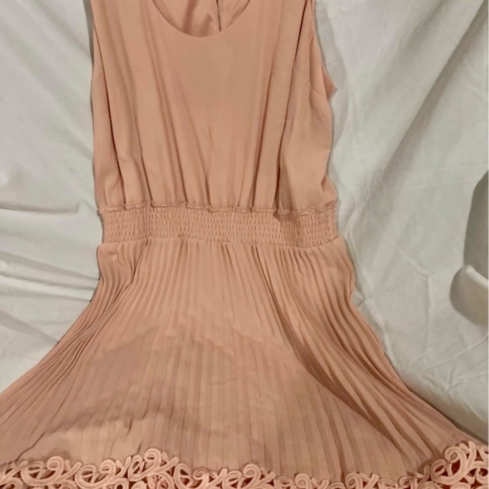 Express Pink Ribbed Scoop Neck Mini Dress